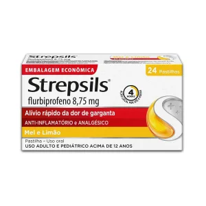 Pastilhas para Garganta Strepsils Mel e Limão 24 unidades