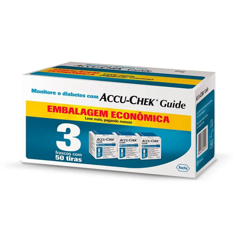 Tiras Reagentes Accu-Chek Guide, com 150 unidades