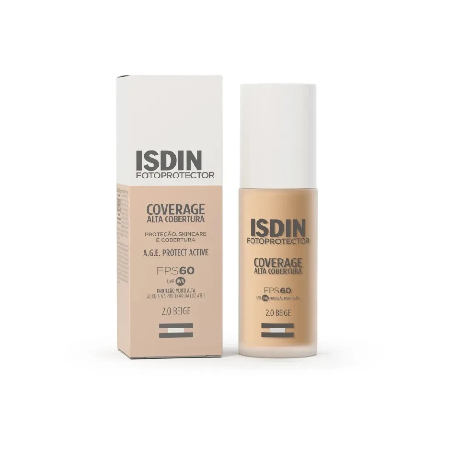 Protetor Solar Facial Isdin Coverage Alta Cobertura FPS 60 2.0 Beige 30g (1/1)