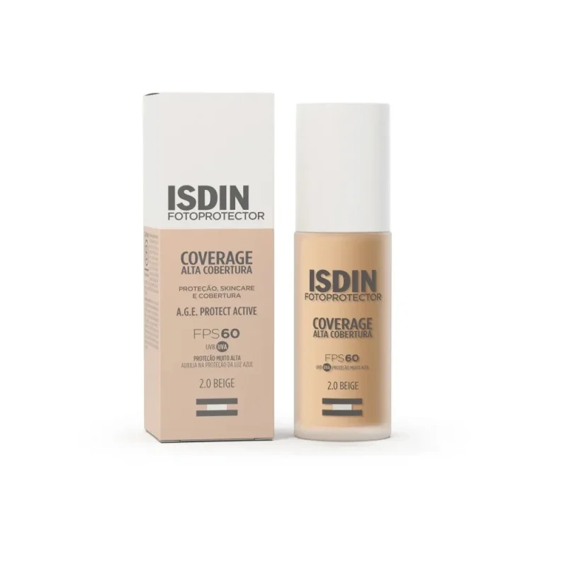 Protetor Solar Facial Isdin Coverage Alta Cobertura FPS 60 2.0 Beige 30g