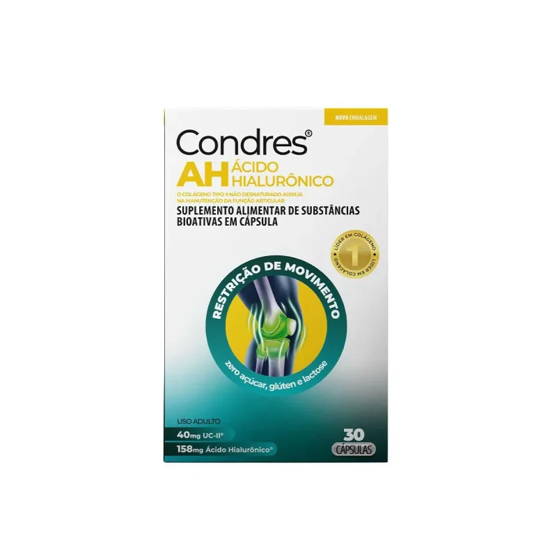 Condres AH 40mg + Ácido Hialurônico 158mg, com 30 cápsulas