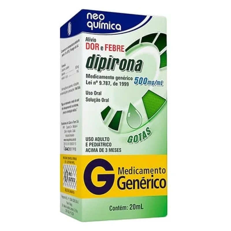 Dipirona Monoidratada Neo Química 500mg/ml Solução Oral 20ml