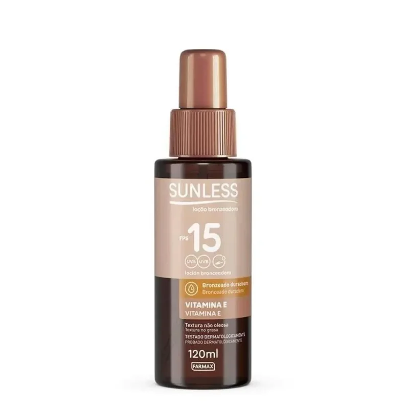 Locao Bronzeador Sunless com Vitamina e Fps15 120ml