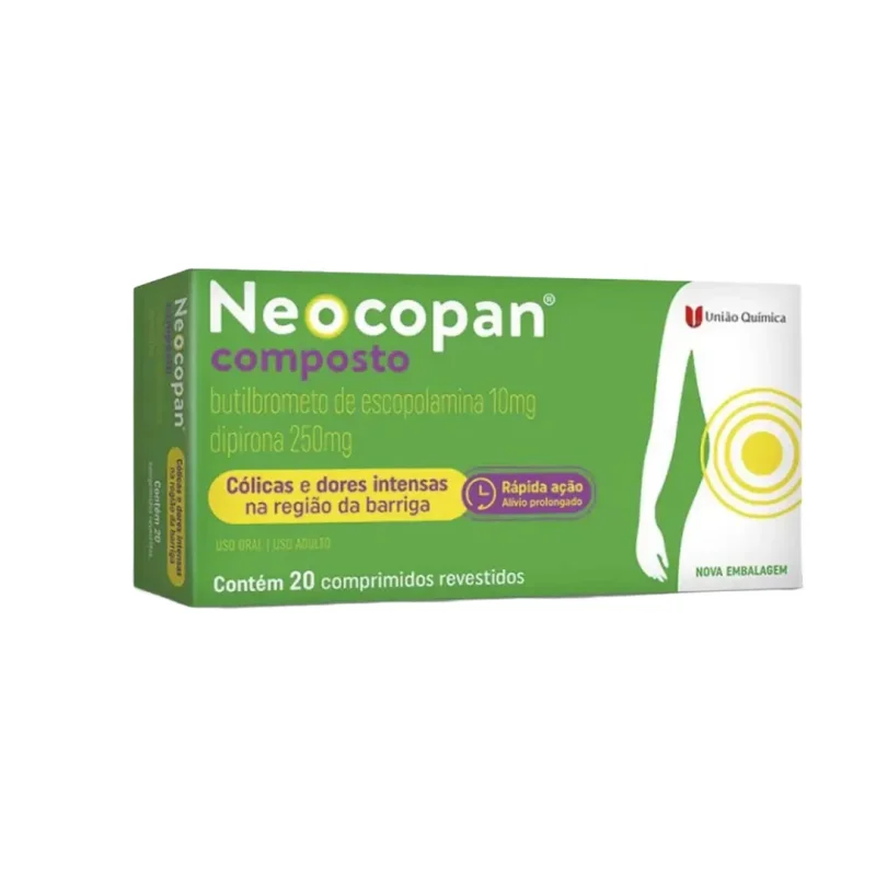 Neocopan Composto 10mg + 250mg, caixa com 20 comprimidos revestidos