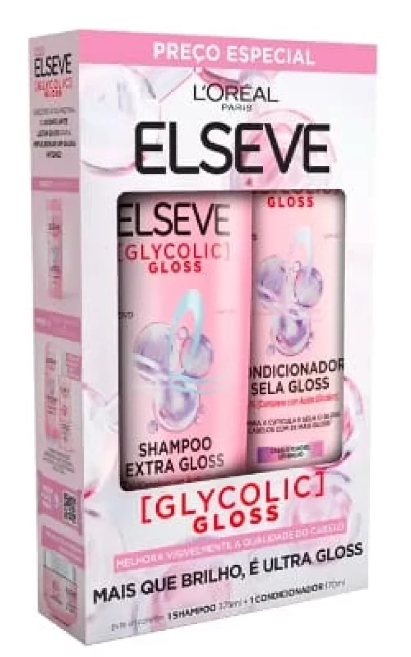 Kit Shampoo e Condicionador Elseve Glycolic Gloss 545ml