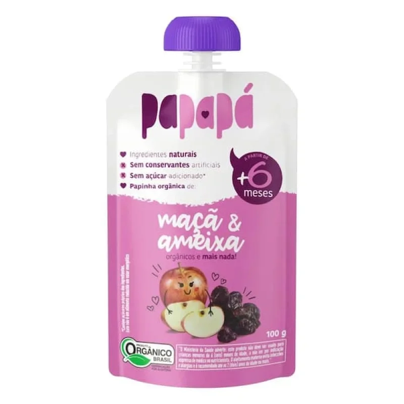 PAPINHA ORG - 100g maça ameixa