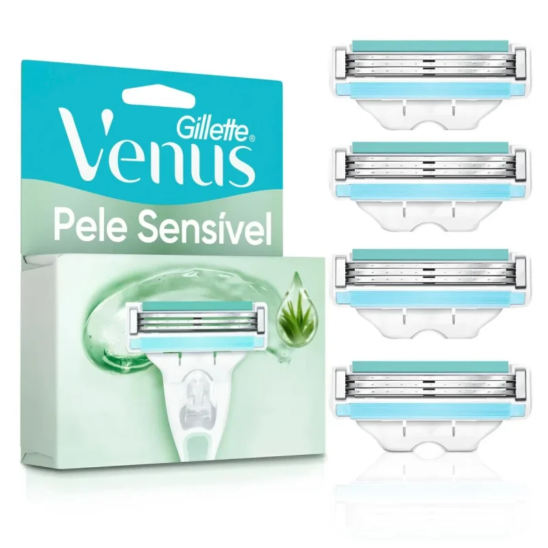 Carga Gillette Venus Pele Sensível, com 4 unidades