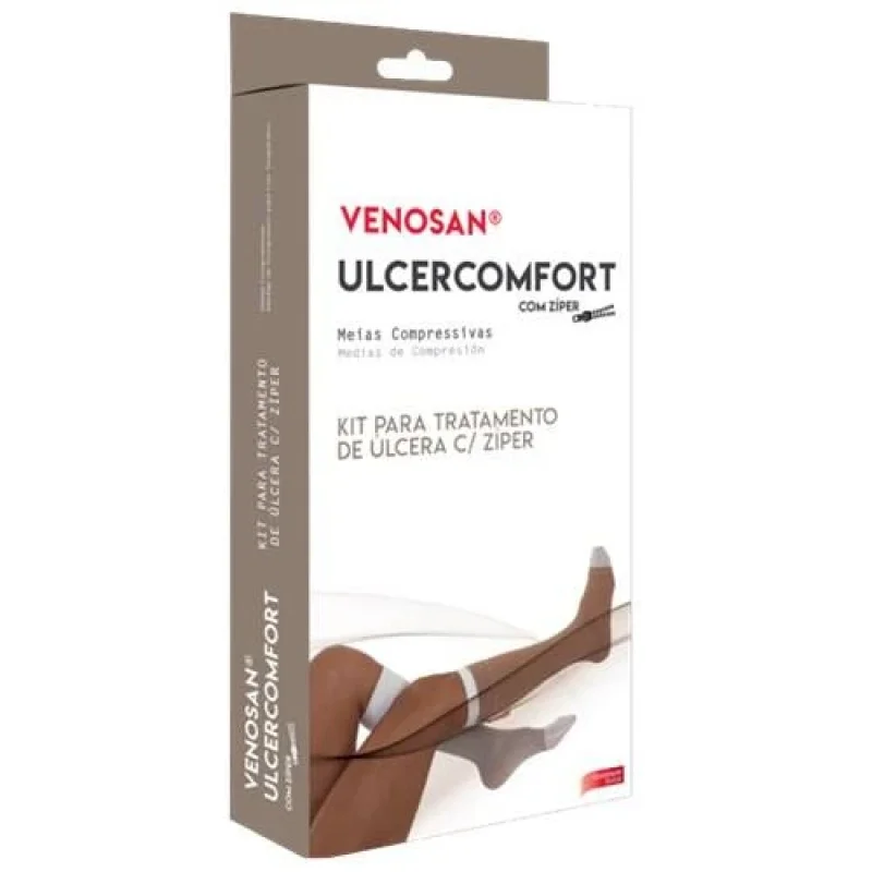 MEIAS ULCER COMFORT - AD 30-45 G CURTA BEGE/BRA