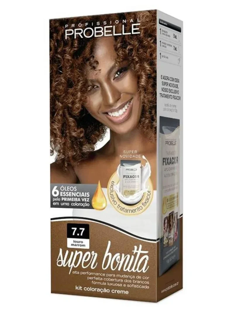 Tintura Probelle Super Bonita 7.7 Louro Marrom
