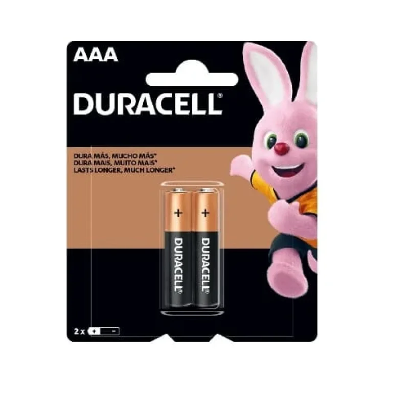 Pilha Alcalina Duracell AAA, com 2 unidades