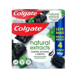 Colgate Natural Extracts Purificante Carvão Ativado e Menta Kit 4x90g