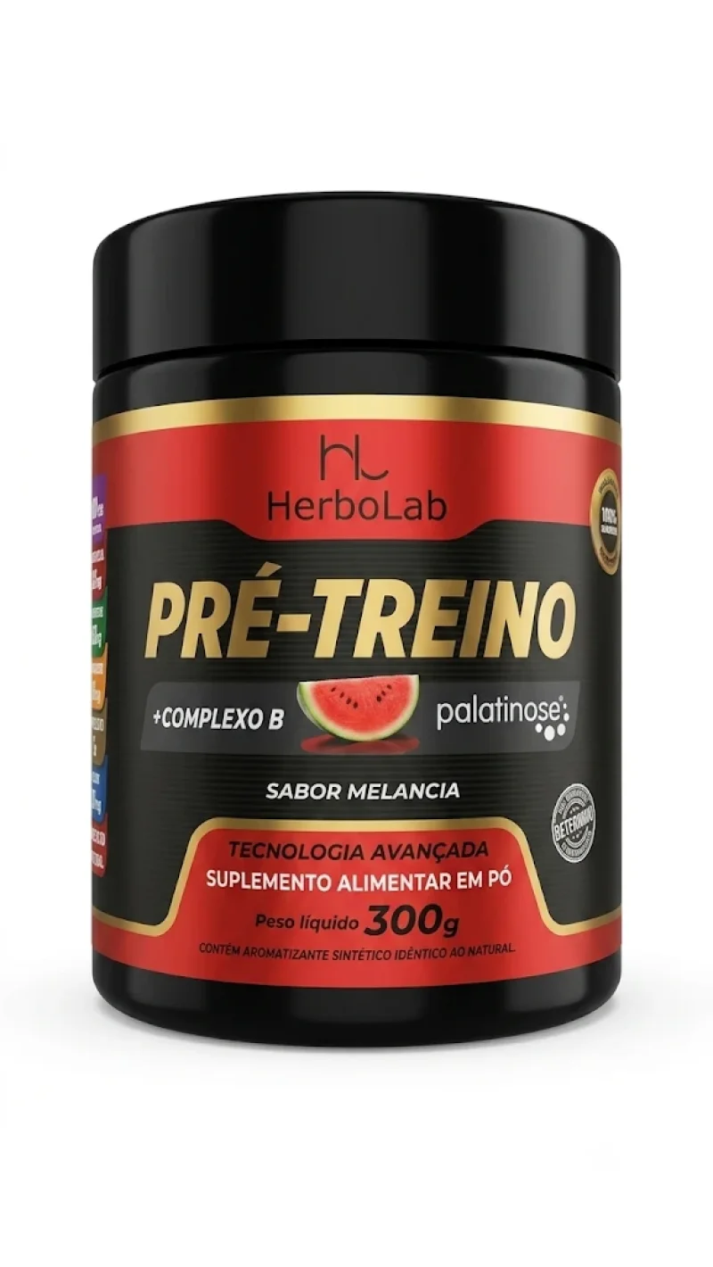 Pré-Treino HerboLab Palatinose Sabor Melancia 300g
