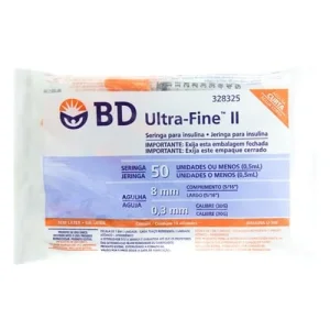 BD Ultra-fine II Seringa de Insulina 50U Agulha 8mm 10 Unidades