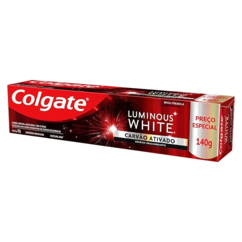 Creme Dental Anticárie Colgate Luminous White Carvão Ativado 1 unidade com 140g