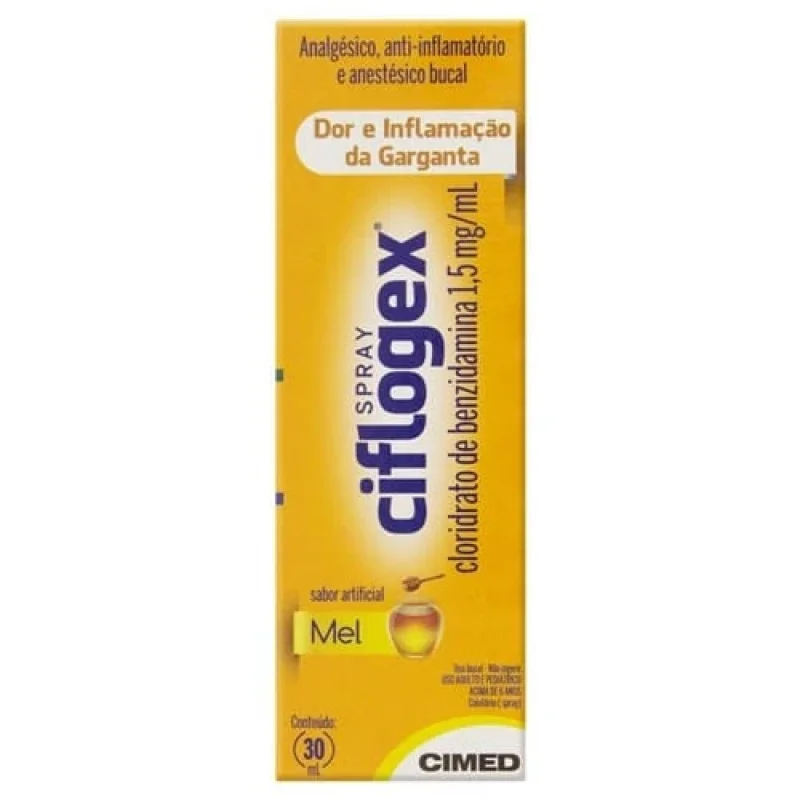 Ciflogex Colutório Spray 1,5mg/mL Mel, frasco 30ml