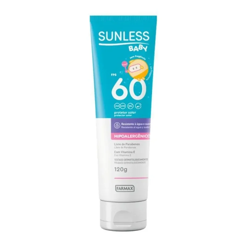 Protetor Solar Fps 60 Sunless Baby 120g Farmax