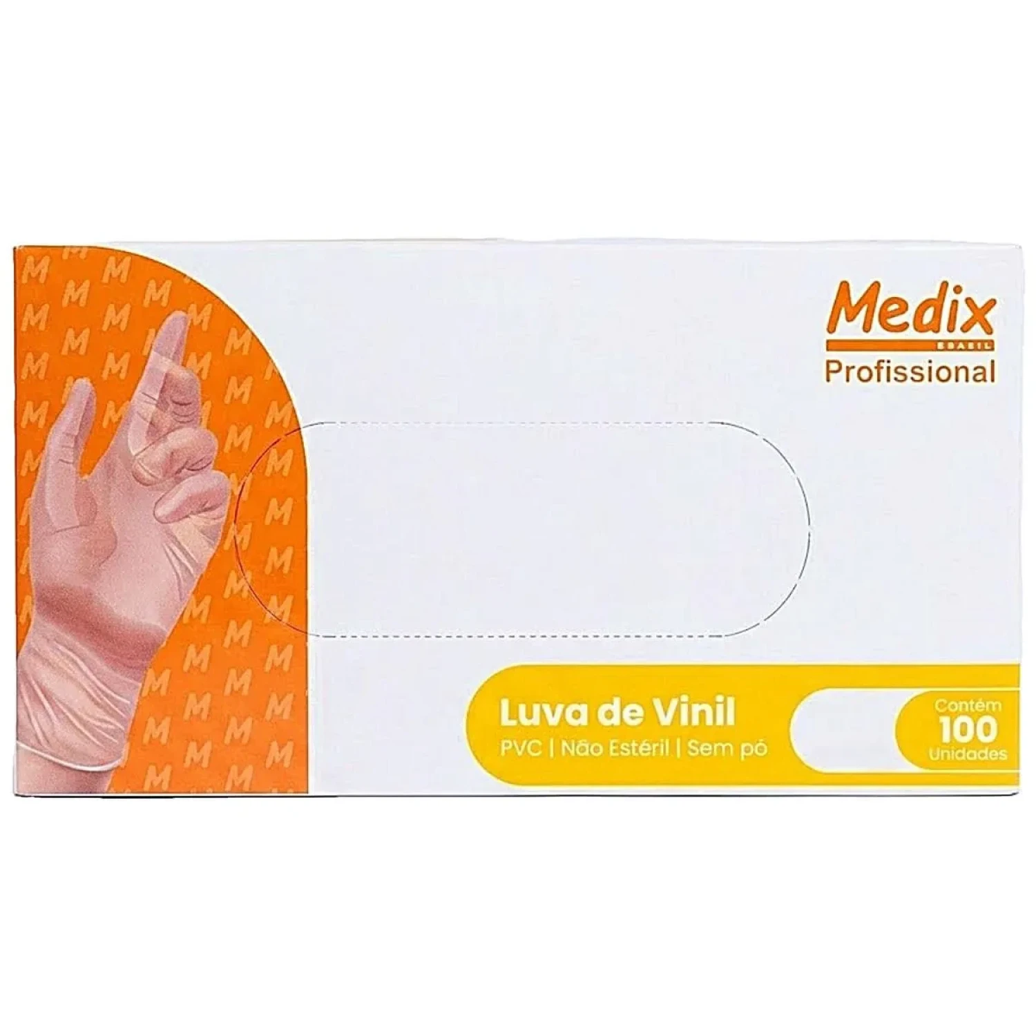 Luva Descartável Vinil sem Pó Medix G, com 100 unidades (1/1)