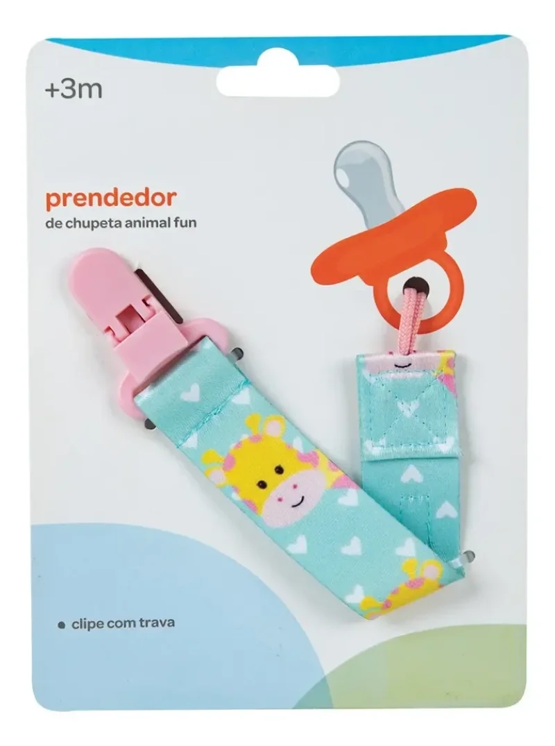Prendedor De Chupeta Animal Fun Girafa Buba

