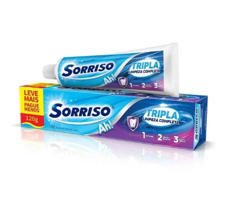 Creme Dental Sorriso Tripla Limpeza Completa 1 unidade com 120g