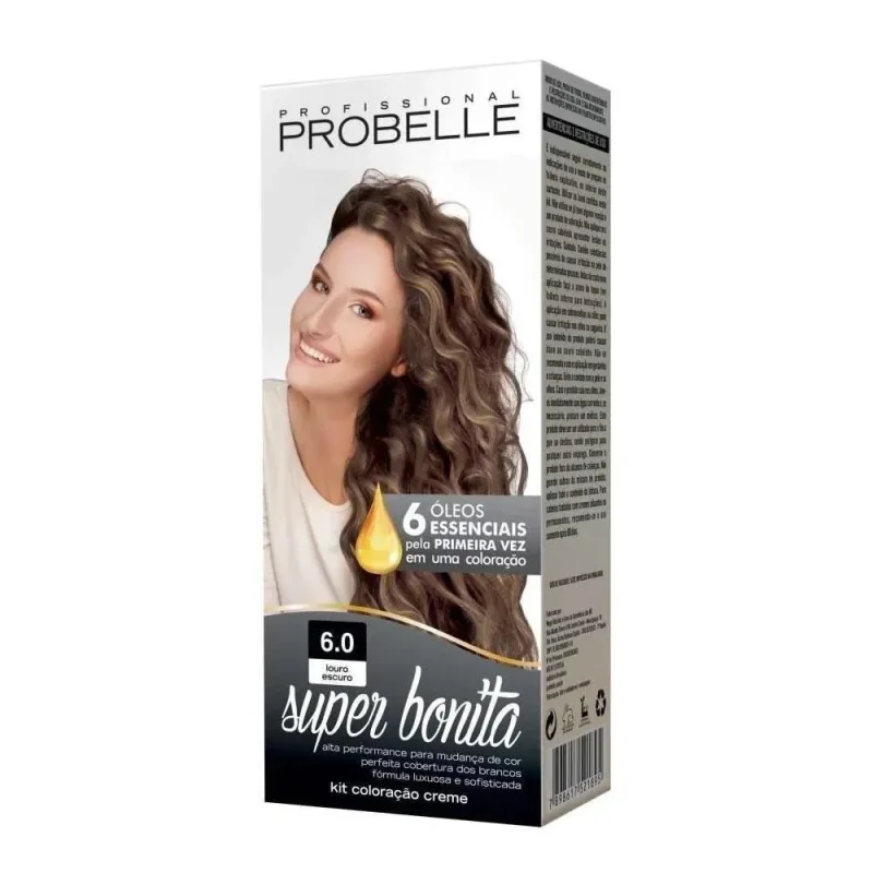 Probelle Super Bonita Tintura Profissional nº 6.0 Louro Escuro 1 Unidade