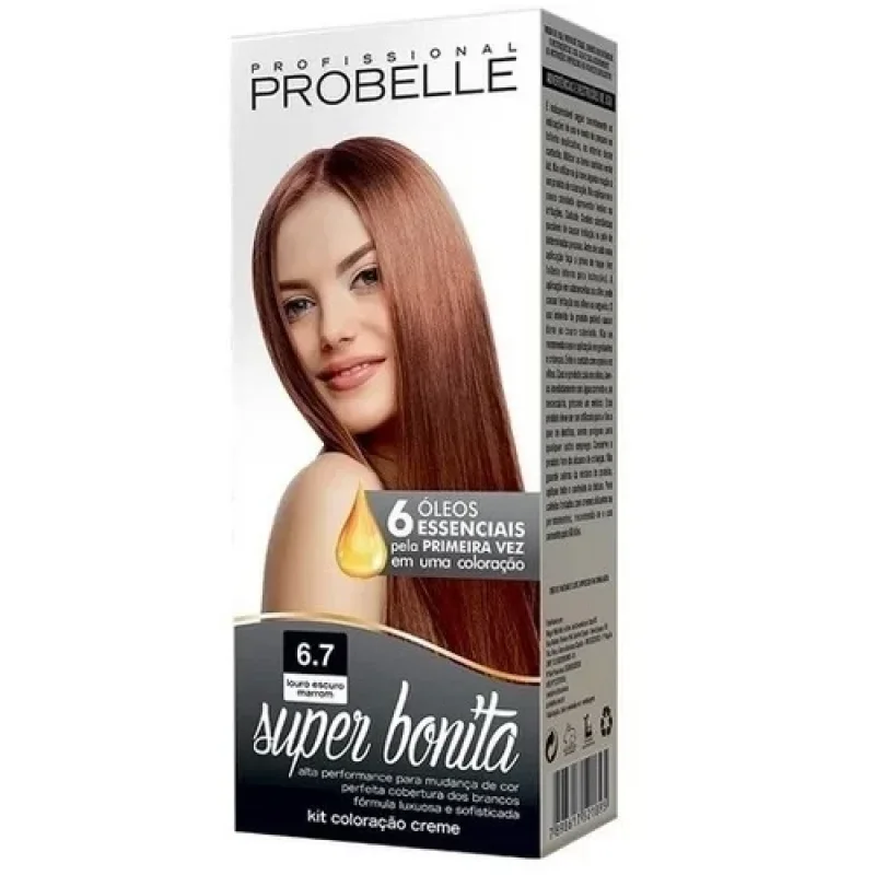 Tintura Probelle Super Bonita 6.7 Louro Escuro Marrom