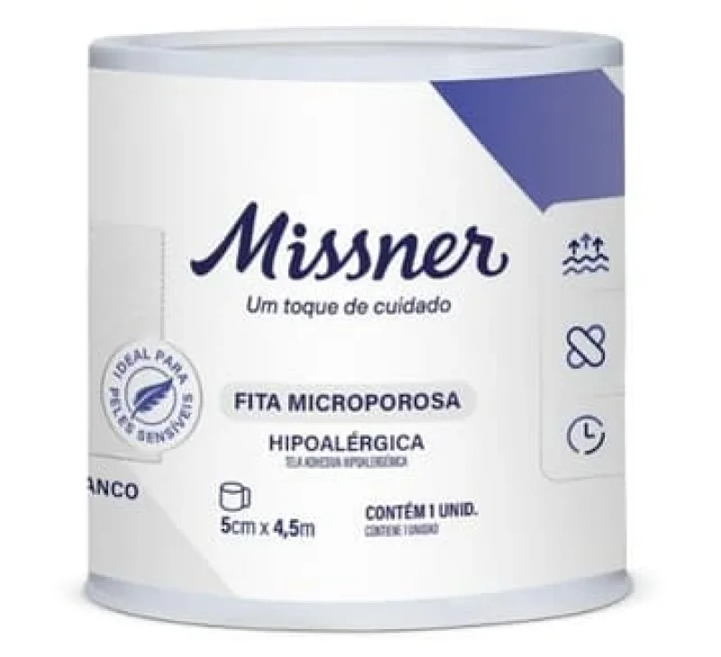Esparadrapo Microporoso Missner Branco 5cm x 4,5m