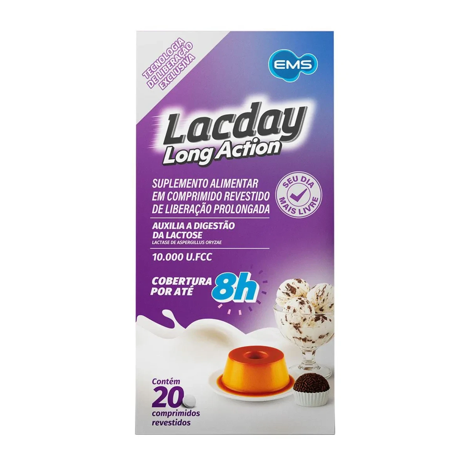 Lactase Lacday Long Action, com 20 comprimidos (1/1)