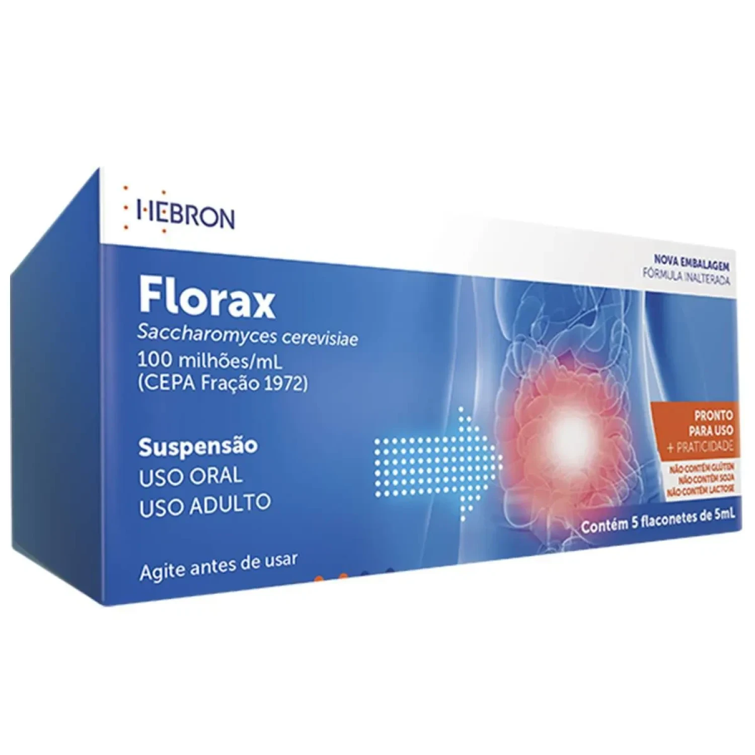 Florax 100 milhões/ml Suspensão Oral com 5 flaconetes de 5ml (1/1)