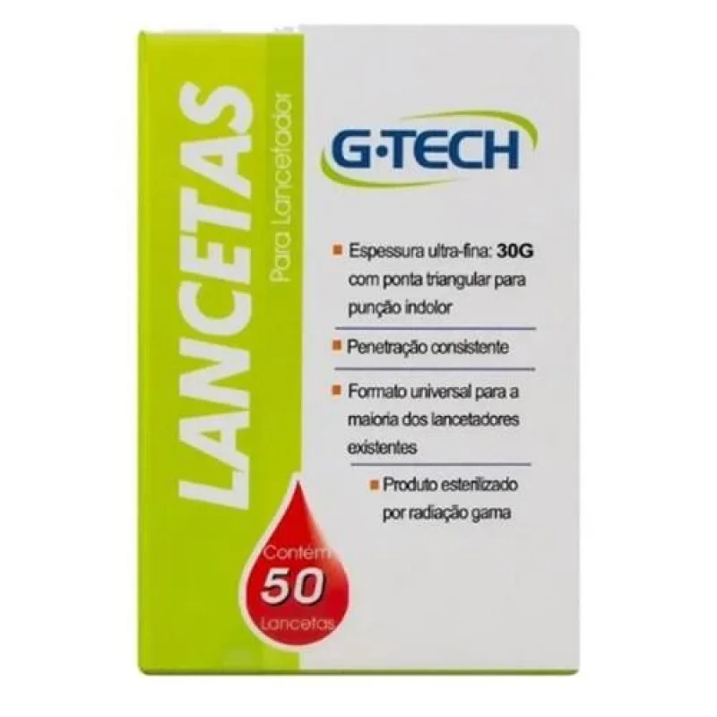Lanceta G-Tech 30G, com 50 unidades