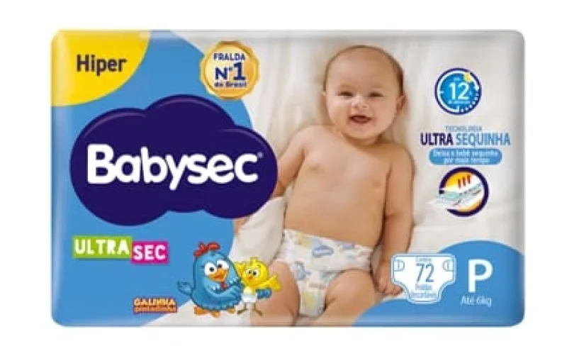 Fralda Infantil Babysec Ultrasec P 72 Unidades