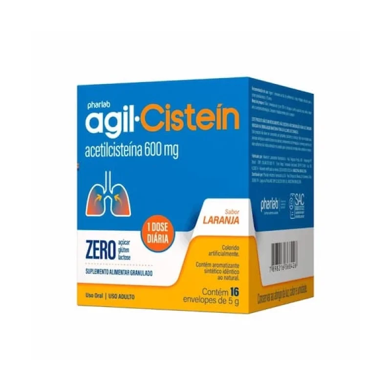 Acetilcisteína + Vitamina C 600mg Envelopes Granulados 16 Unidades - Agil Ciste