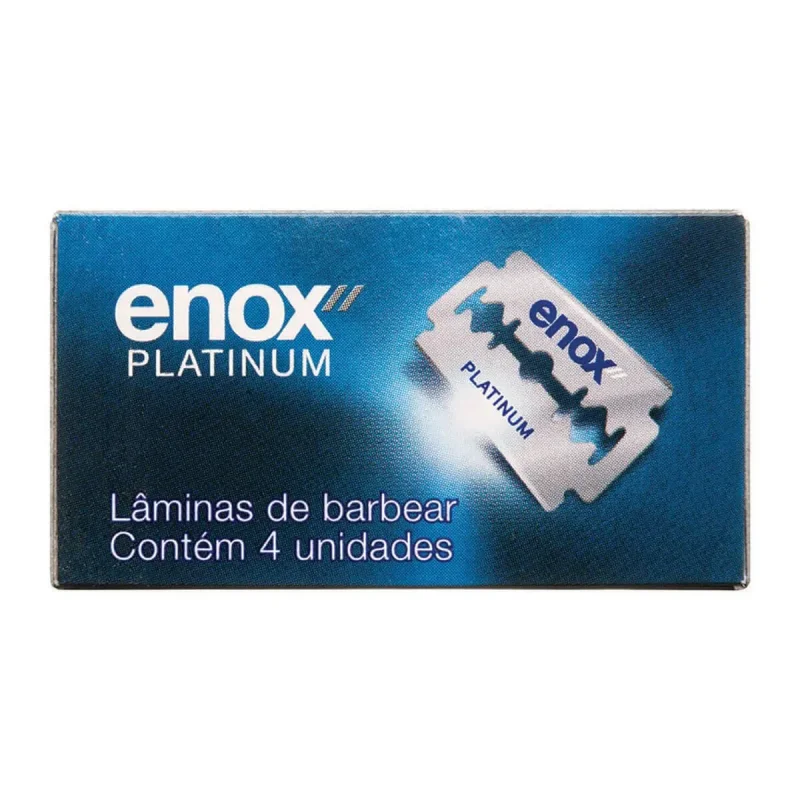 Lâmina de Barbear Enox Platinum, com 4 unidades