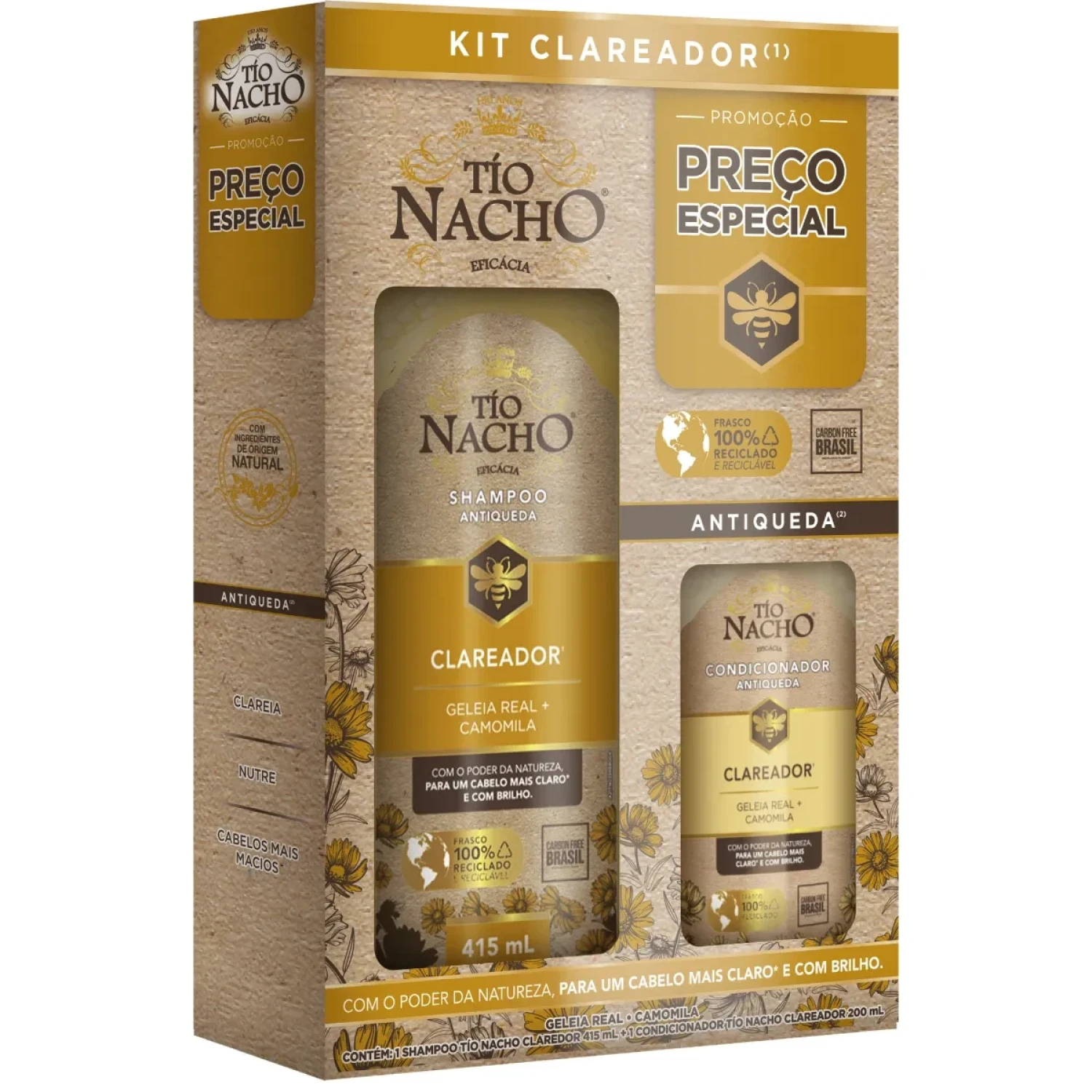 Kit Tio Nacho Camomila Clareador Antiqueda Shampoo 415ml + Condicionador 200ml (1/1)