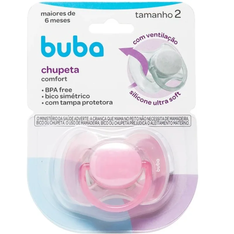 Chupeta Buba Comfort Rosa 6+ meses Ref. 12666