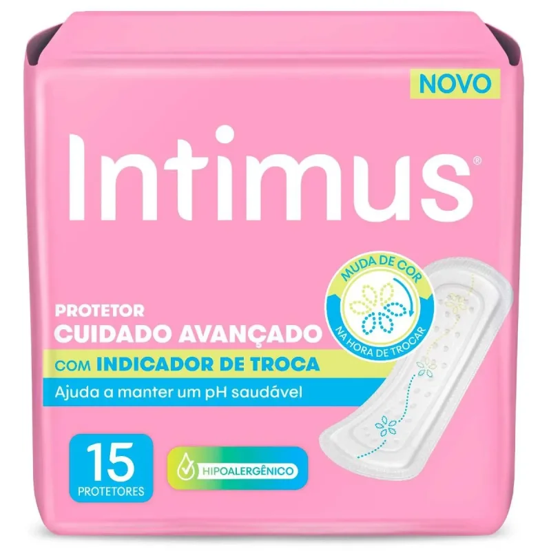 Protetor Diário Intimus Cuidado Avançado com Indicador de Troca, com 15 unidades