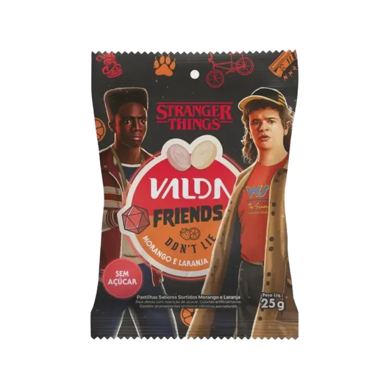 Pastilha Valda Friends Morango e Laranja 25g