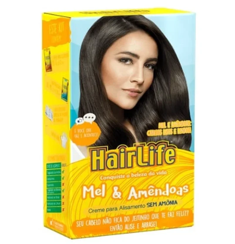 Creme Alisante sem Amônia HairLife Mel & Amêndoas 1 unidade