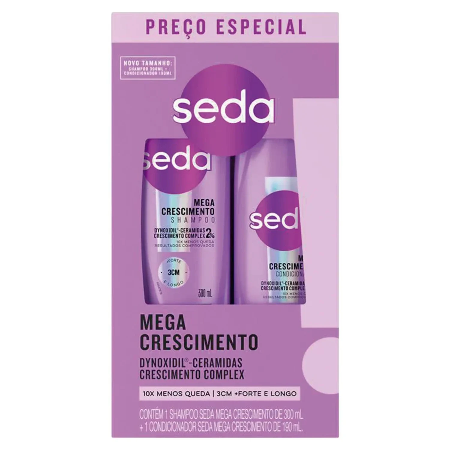 Kit Seda Mega Crescimento Shampoo 300ml + Condicionador 150ml (1/1)