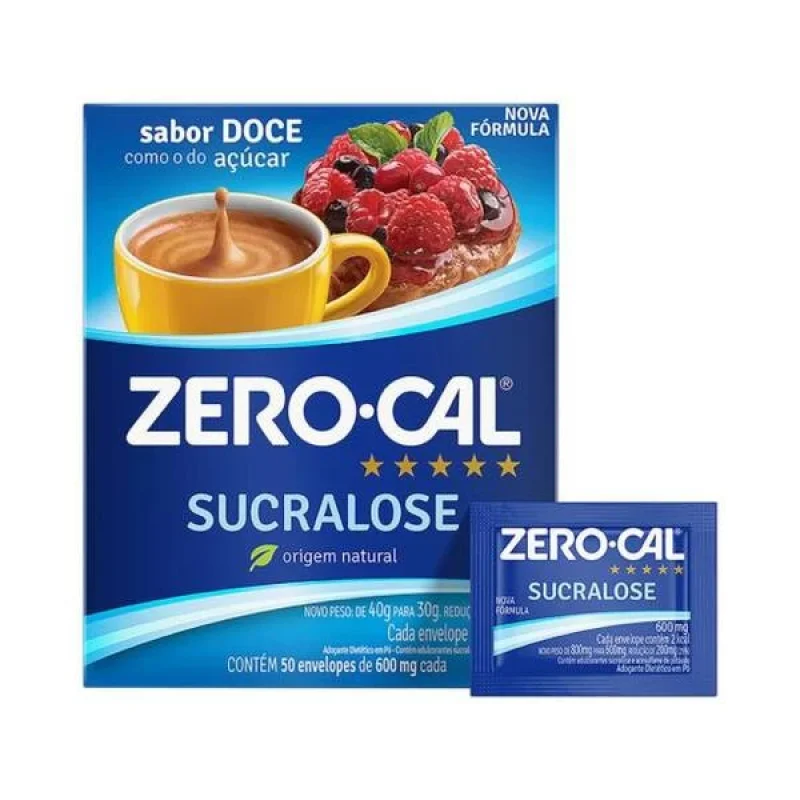 Adoçante Zero-Cal Sucralose, com 50 envelopes