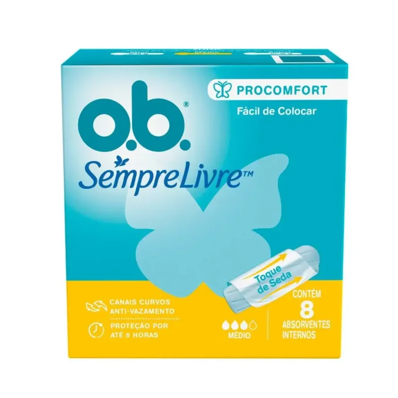 Absorvente Interno Ob Pro Comfort Médio Pacote 8 Unidades