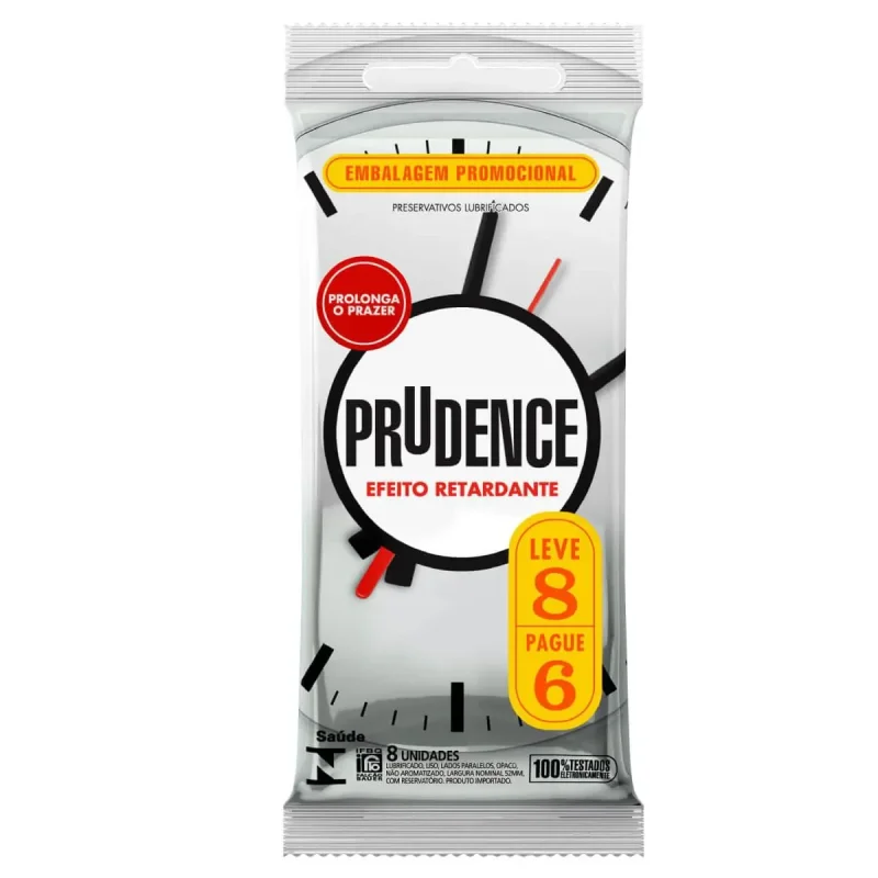 Preservativo Prudence Efeito Retardante, com 8 unidades