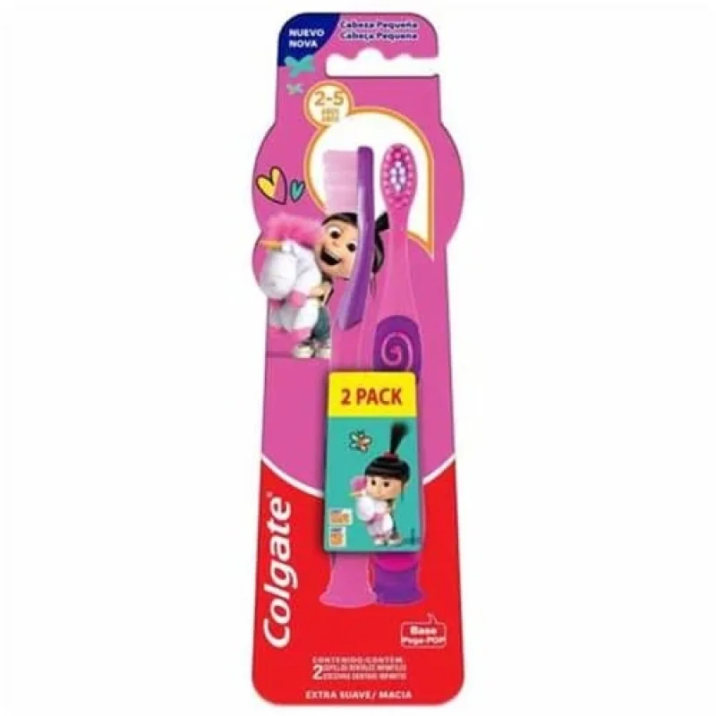 Colgate Smiles Escova Dental Infantil Macia 2 a 5 Anos Agnes e Fluffy Sortida 2 Unidades