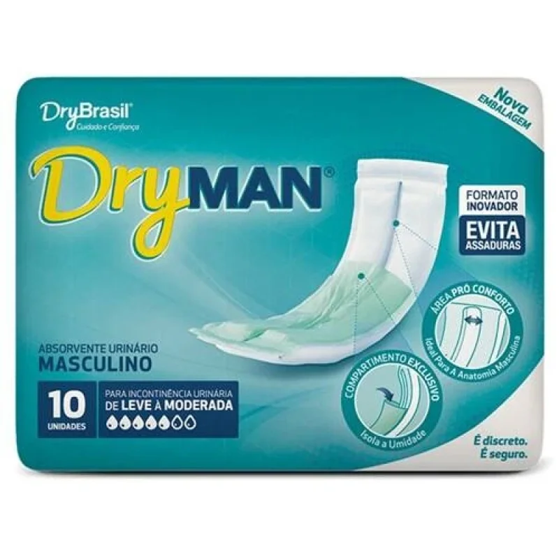 Absorvente Masculino Para Incontinência Dryman 10un