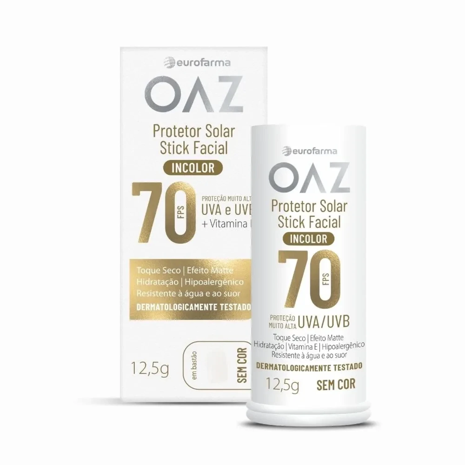 Protetor Solar Facial em Stick Oaz Incolor FPS 70 12,5g (1/1)
