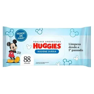 Lenço Umedecido Huggies Disney Baby Higiene Diária, com 88 unidades