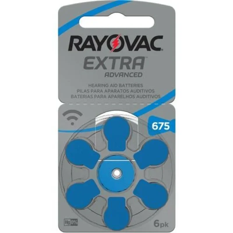 Bateria Auditiva Rayovac 675, com 6 unidades