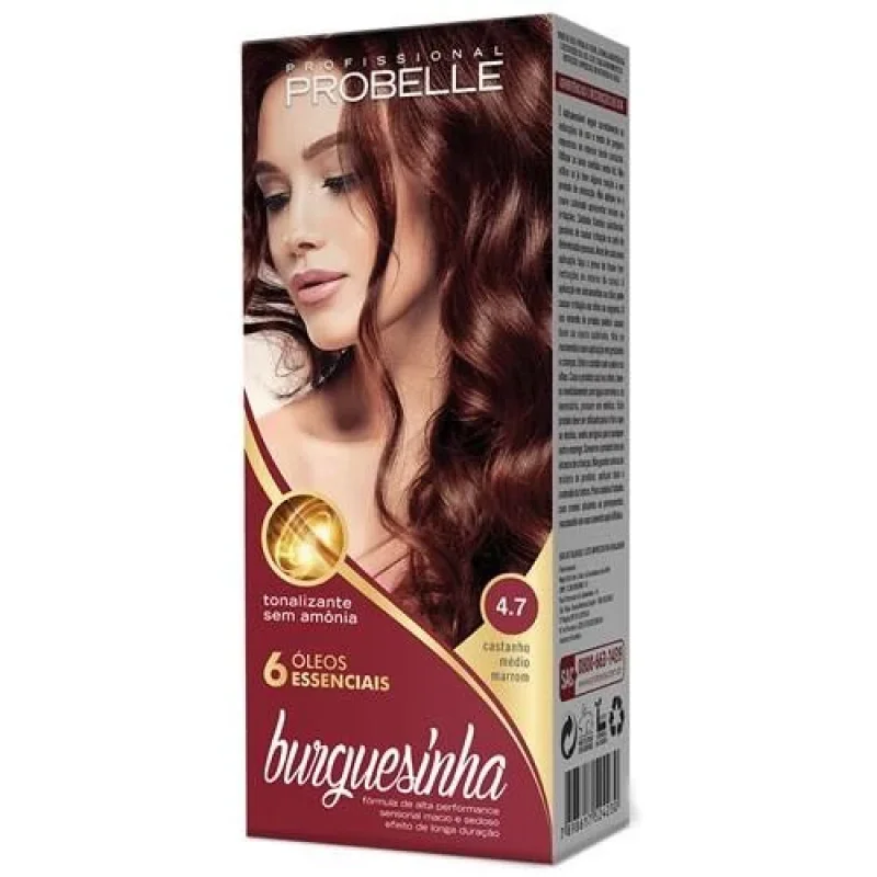 Probelle Tonalizante Burguesinha nº 4.7 Castanho Médio Marrom