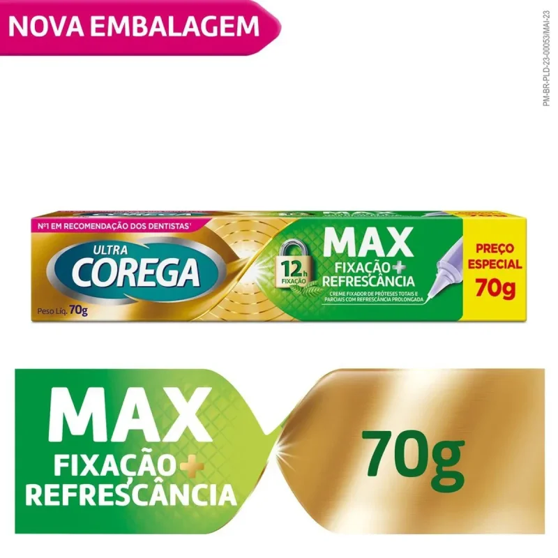 Creme Fixador de Dentadura Corega Ultra Max Menta 70g