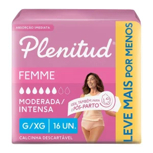 Roupa Intima Pós Parto Plenitud Femme G/Xg com 16 Unidades