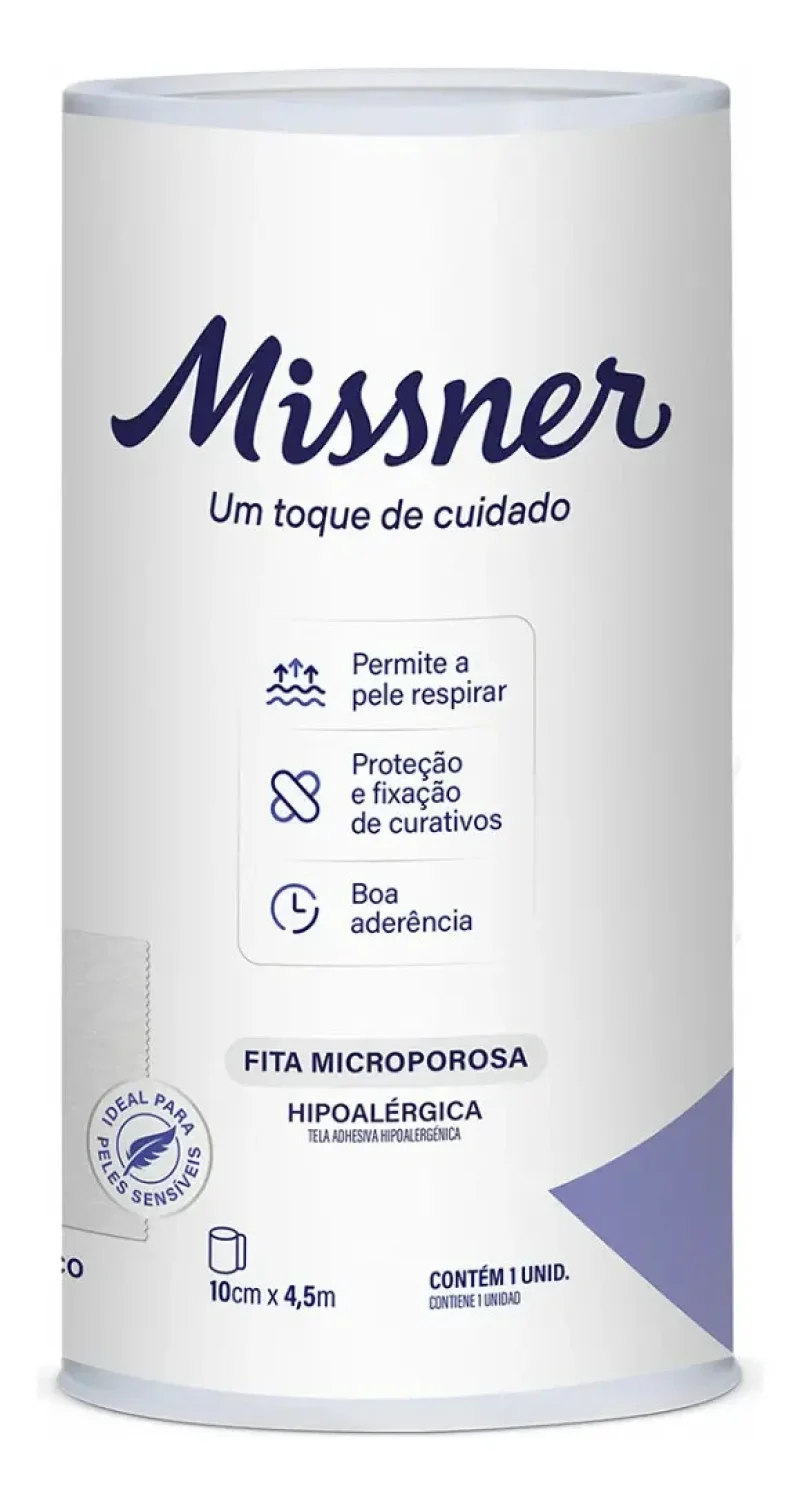 Esparadrapo Microporoso Missner Branco 10cm x 4,5m